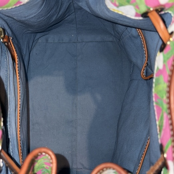 Dooney & Bourke Floral bucket bag shoulder bag daylilies white yellow pink gre - Picture 14 of 16